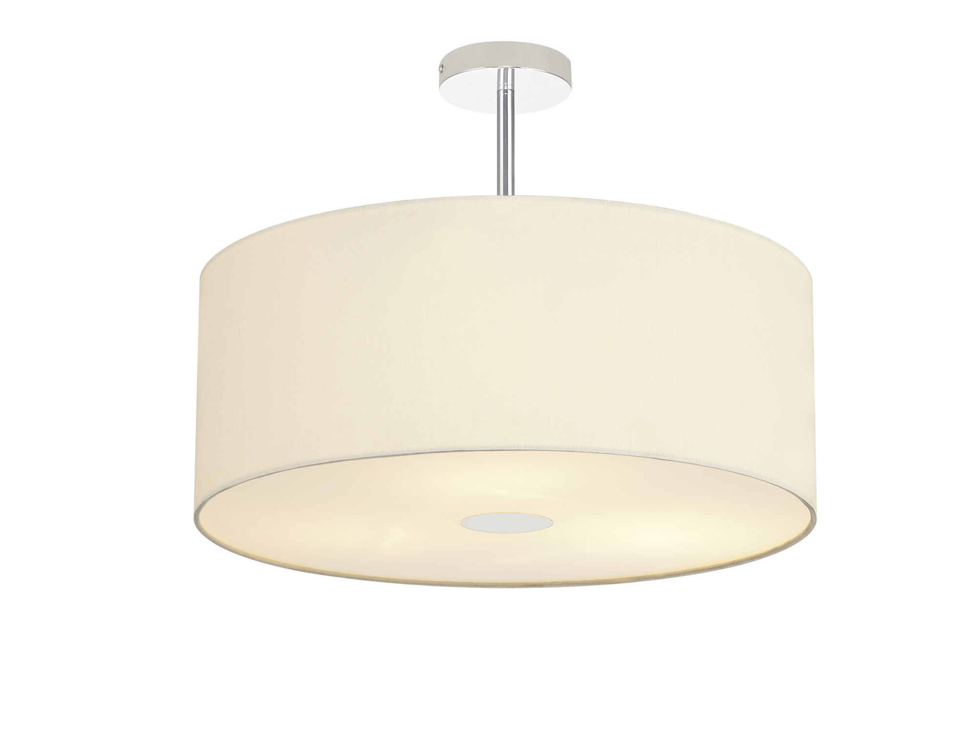 Baymont 50cm Semi Flush 3 Light Polished Chrome, Ivory Pearl, Frosted Diffuser